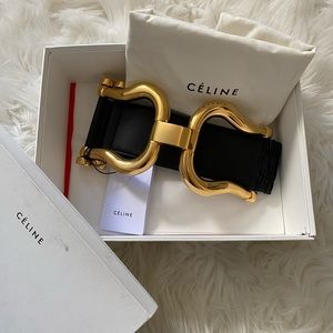 NIB Authentic Celine Sulky Horse Belt Black